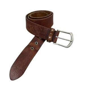 Lauren Ralph Lauren LRL Leather Belt Womens Size Medium Distressed Stud Prep 1.5